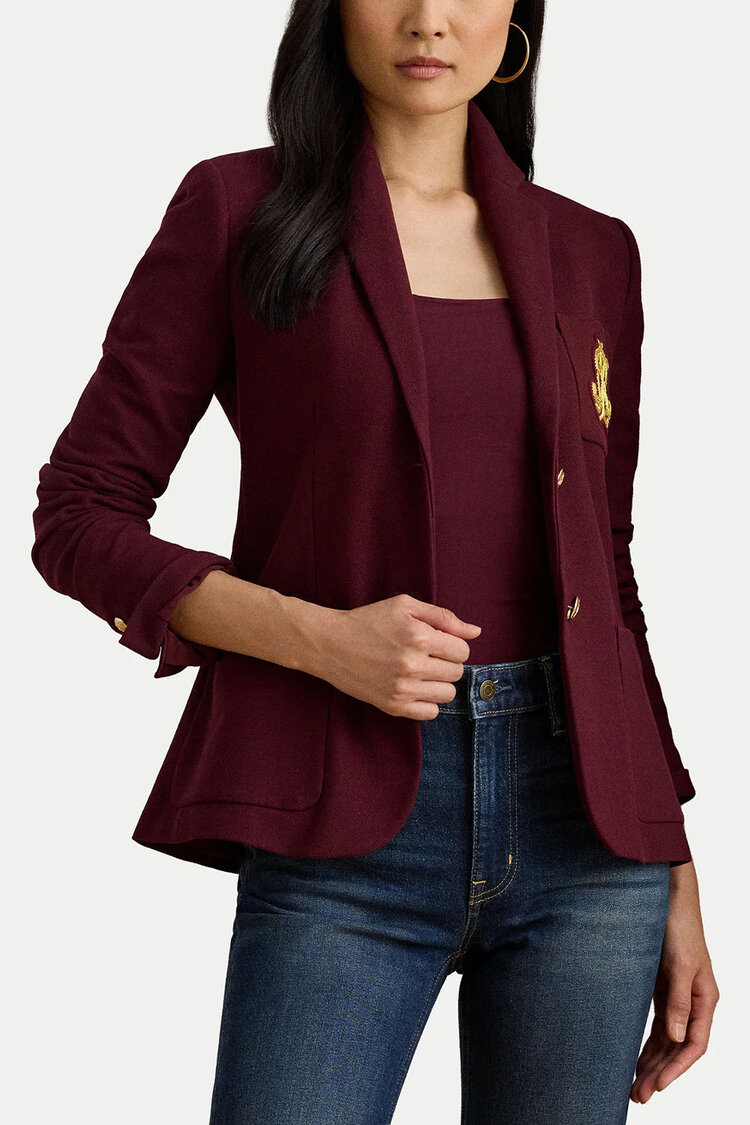 Women's Burgundy Anfisa Lined Jacket Ralph Lauren 200797305029-RED