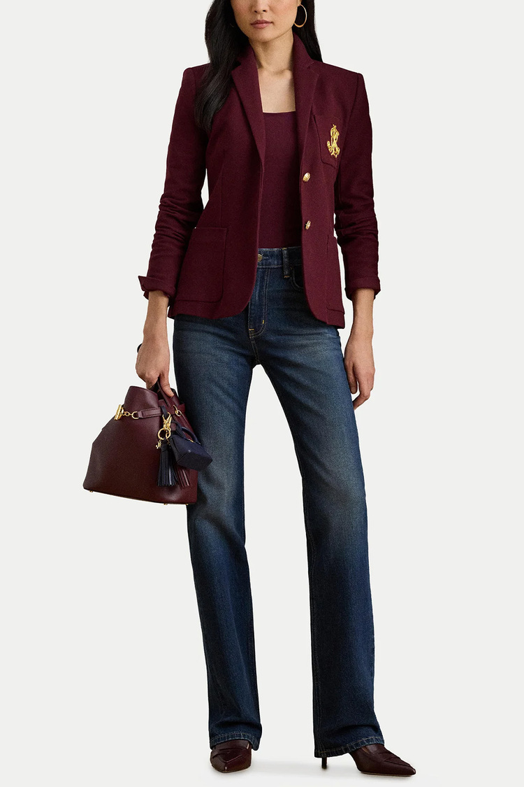Women's Burgundy Anfisa Lined Jacket Ralph Lauren 200797305029-RED