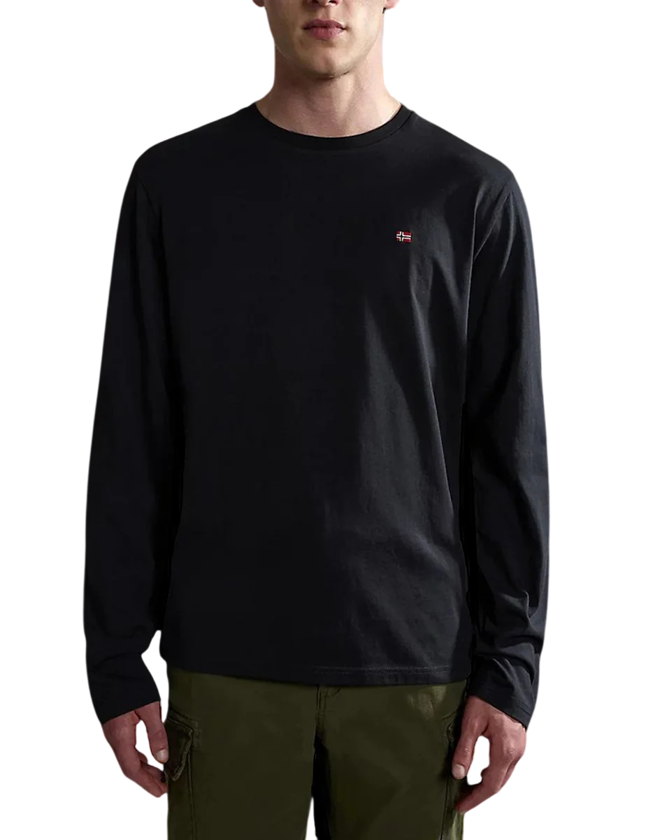 Ανδρικό Μακρυμάνικο Salis T-shirt Μαύρο Napapijri NP0A4HN7-0411