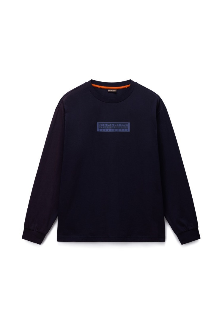Men's Navy Blue S-Box Logo LS T-shirt Napapijri NP0A8BC5-1761