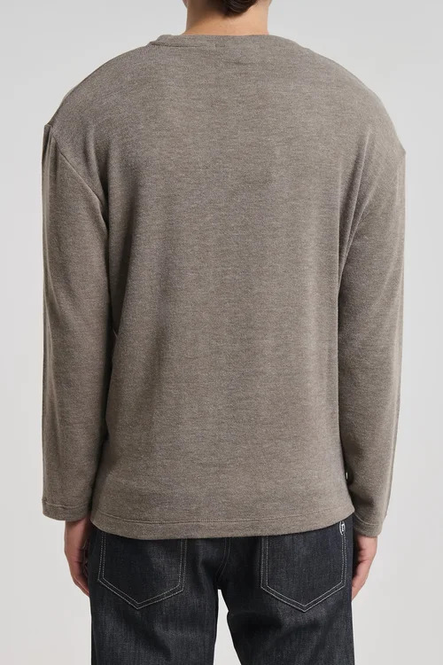 Men's Taupe Knitted Sweater Royal Denim Masuda4071-Taupe