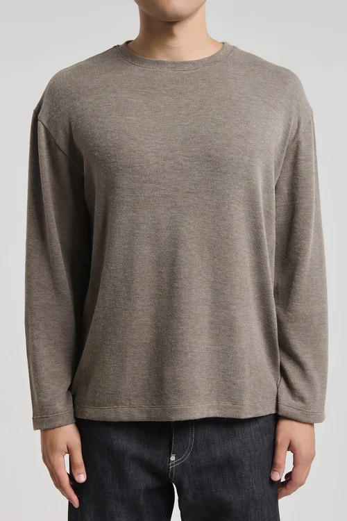 Men's Taupe Knitted Sweater Royal Denim Masuda4071-Taupe