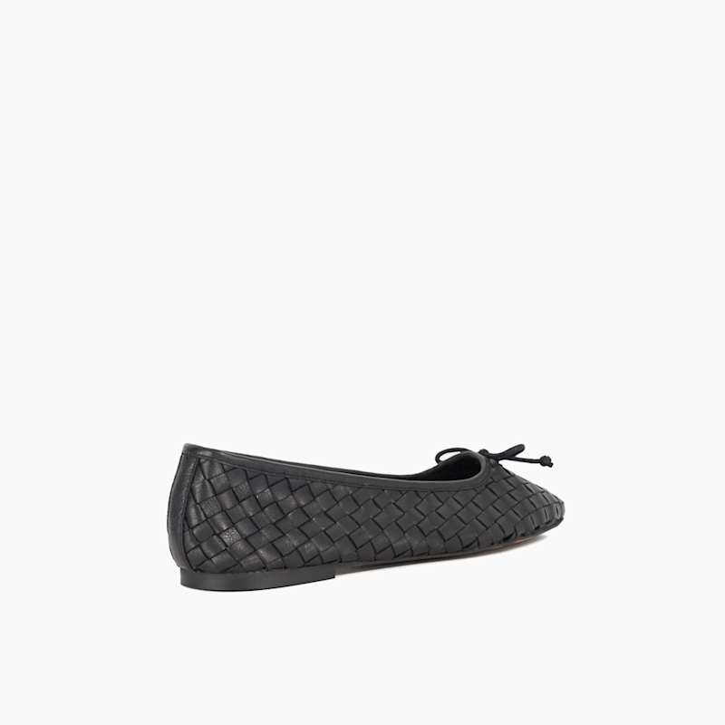 Women's Black Leather Heat Ballet Pumps Dune London 0075510780013484-BLACK