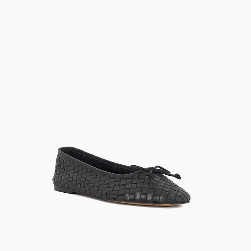 Women's Black Leather Heat Ballet Pumps Dune London 0075510780013484-BLACK