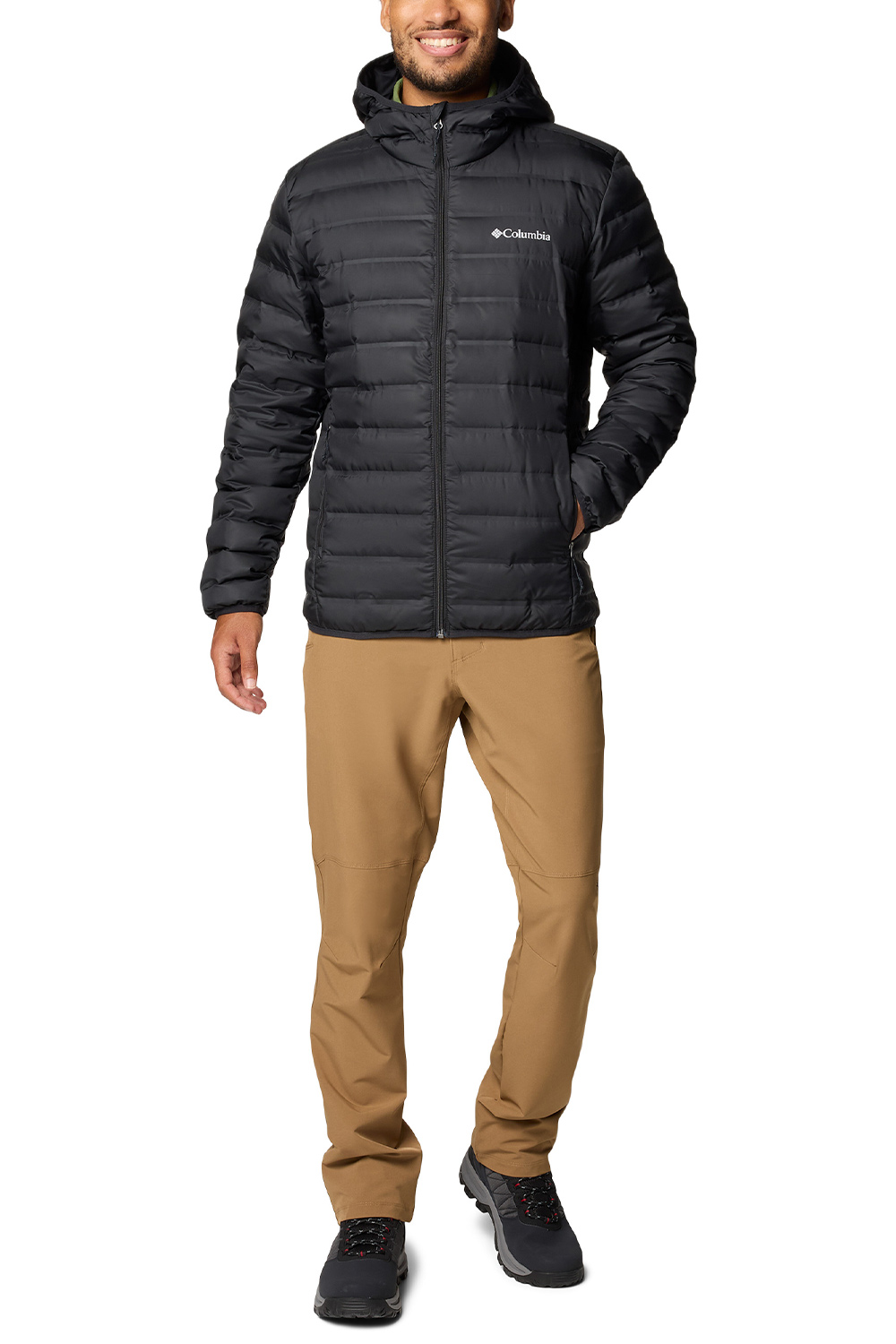 Men's Black Lake 22 II Down Hooded Jacket Columbia 2086294-010