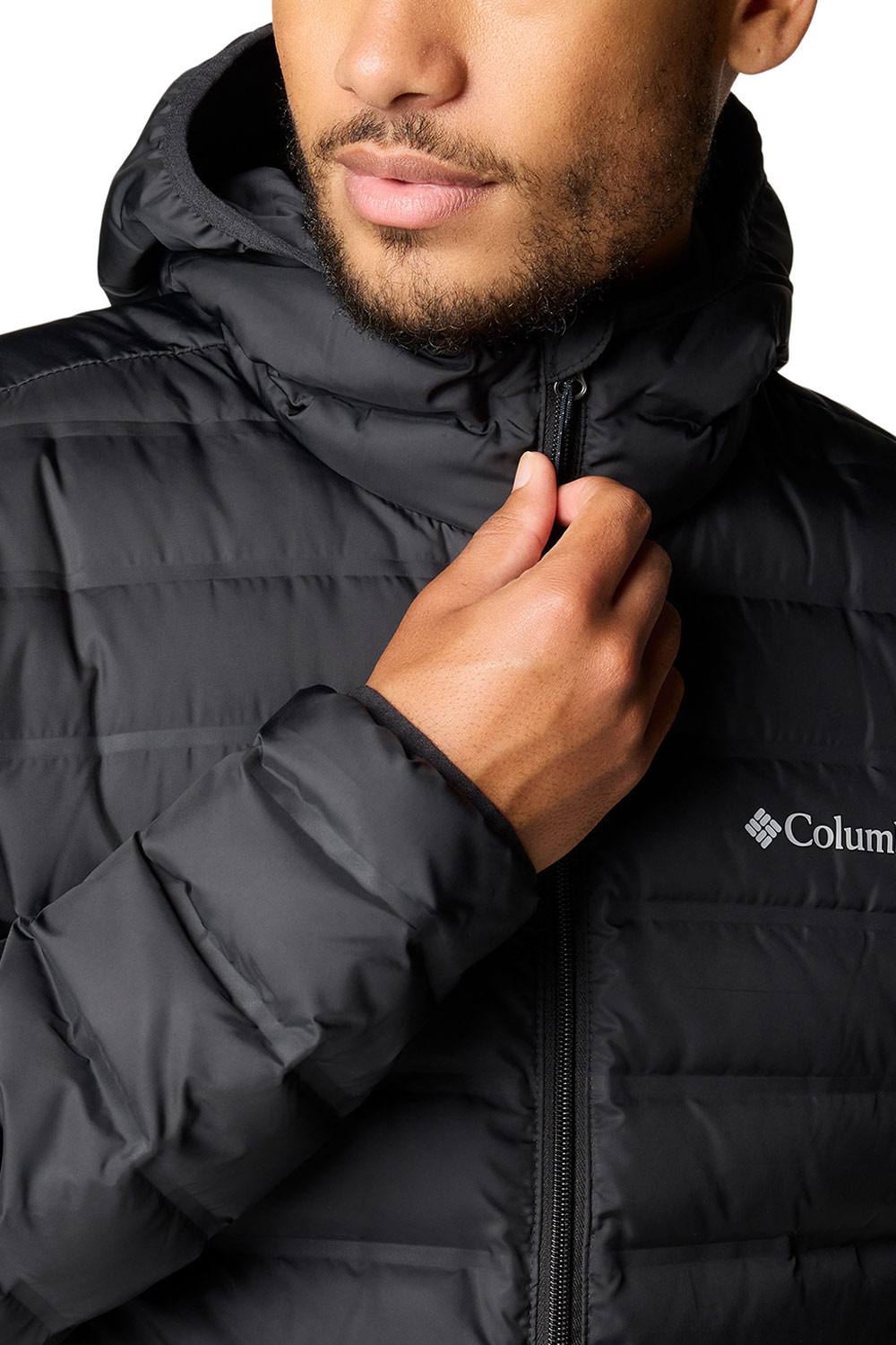 Men's Black Lake 22 II Down Hooded Jacket Columbia 2086294-010