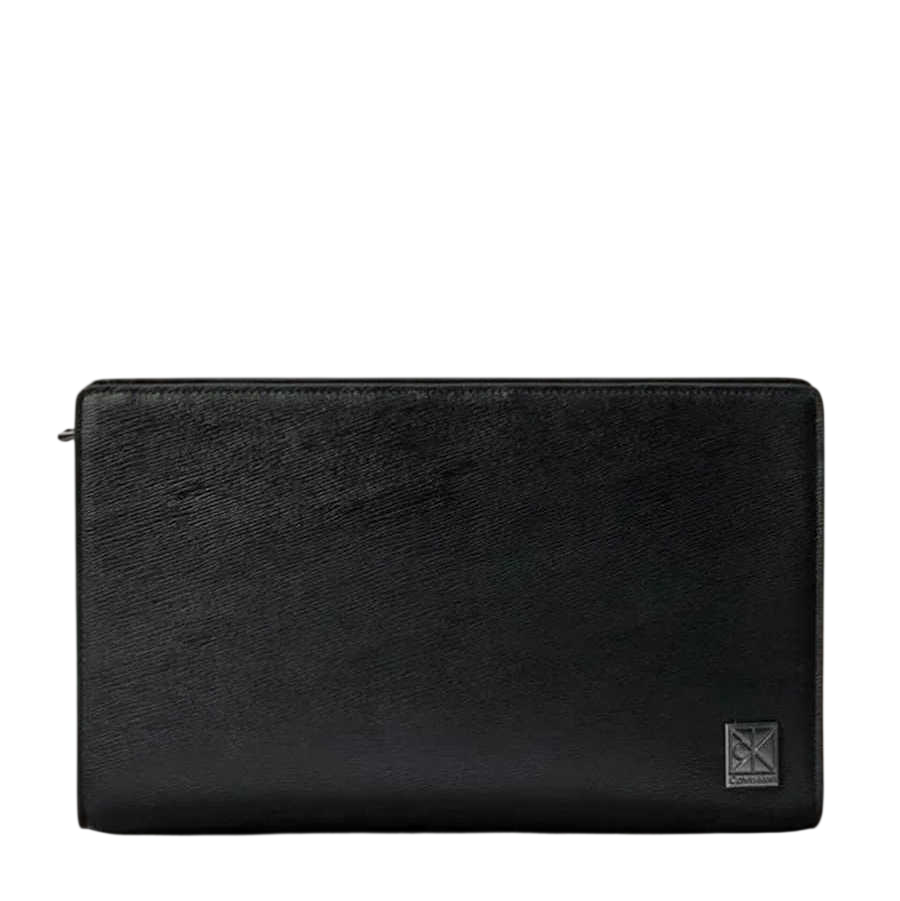 Men's Black Leather Refined Emblem Mix Pouch W/ Hand Calvin Klein LV04D1369G-UB1