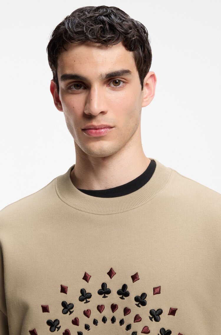 Men's Beige Dewerlong Sweatshirt HUGO 50568582-269