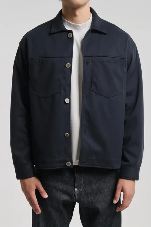 Men's Navy Blue Overshirt Royal Denim Santo5166-Blue