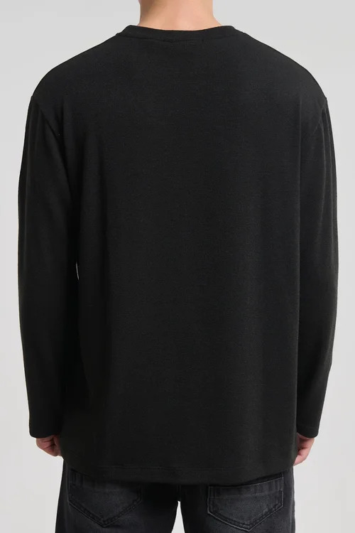 Men's Black Knitted Sweater Royal Denim Masuda4071-Black