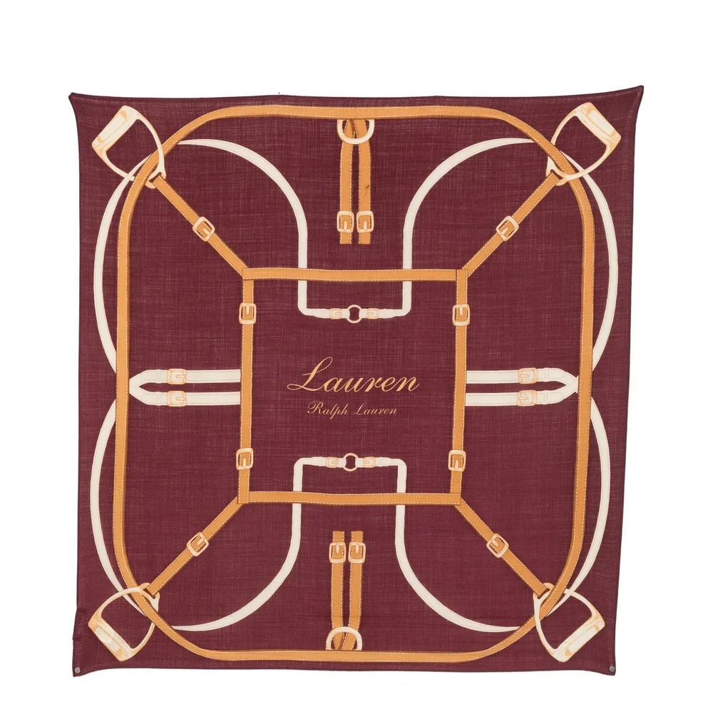 Women's Burgundy SILK BLEND-BLT LRG SQ-SCF Ralph Lauren 454P23561001-RED
