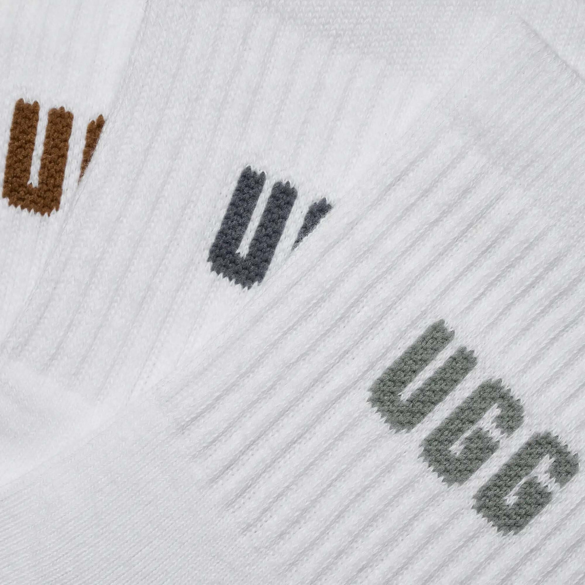 Women's White Quinlin Logo Quarter 3 Pack Socks UGG 1181412-SMYB