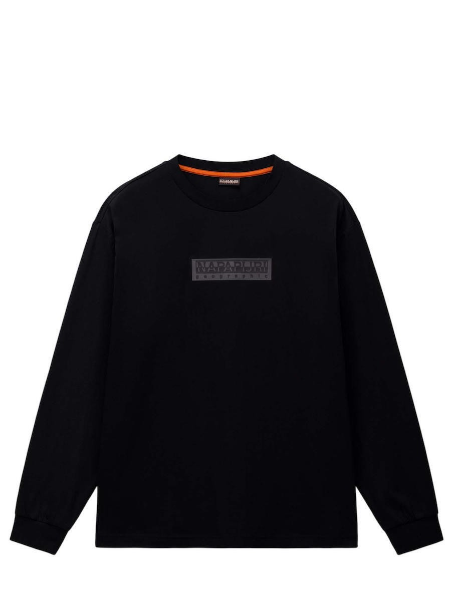 Ανδρικό S-Box Logo Μακρυμάνικο T-shirt Μαύρο Napapijri NP0A8BC5-9411