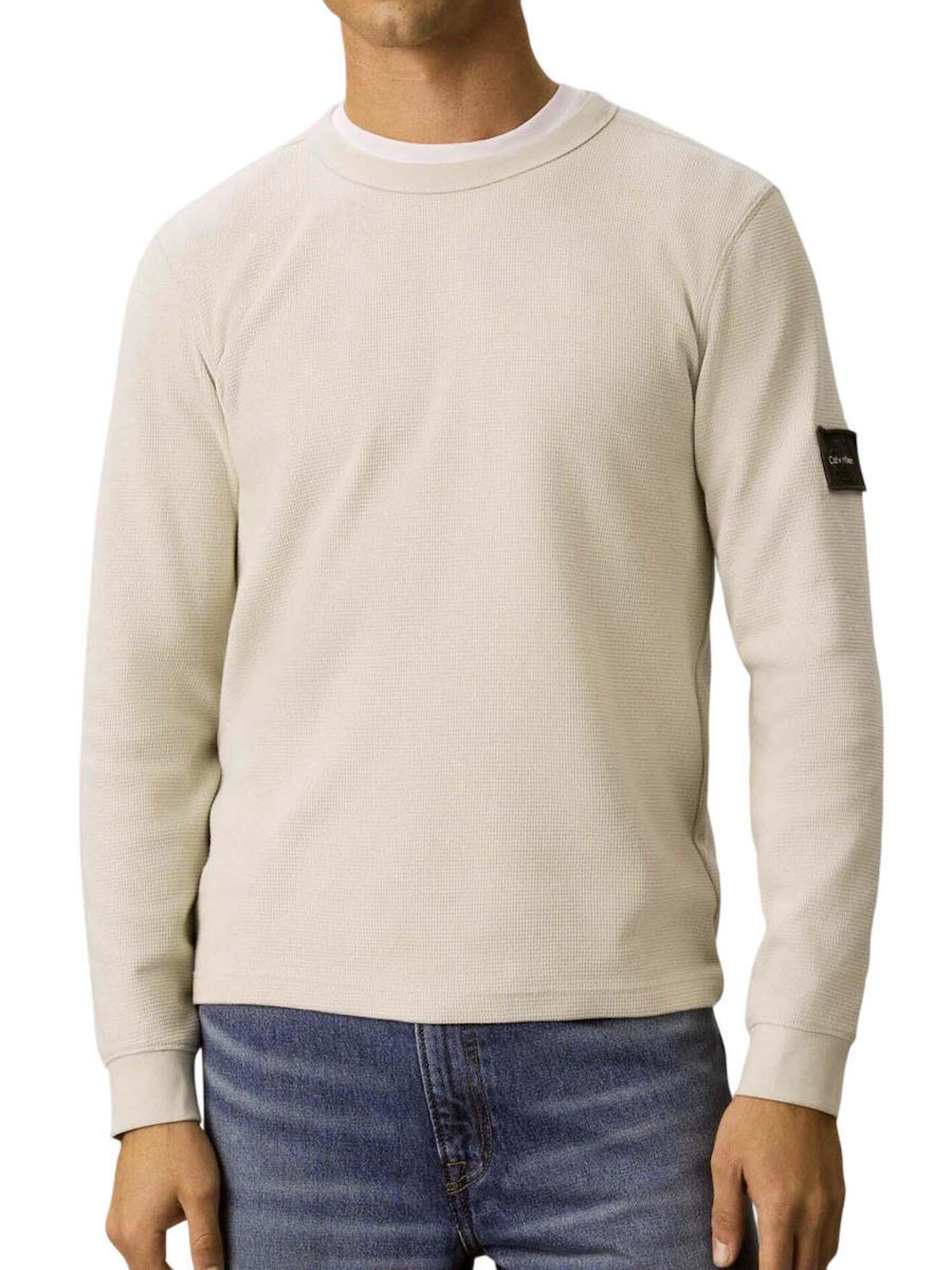 Ανδρικό Μακρυμάνικο T-shirt Μπεζ Calvin Klein LV04RJ209G-PDJ