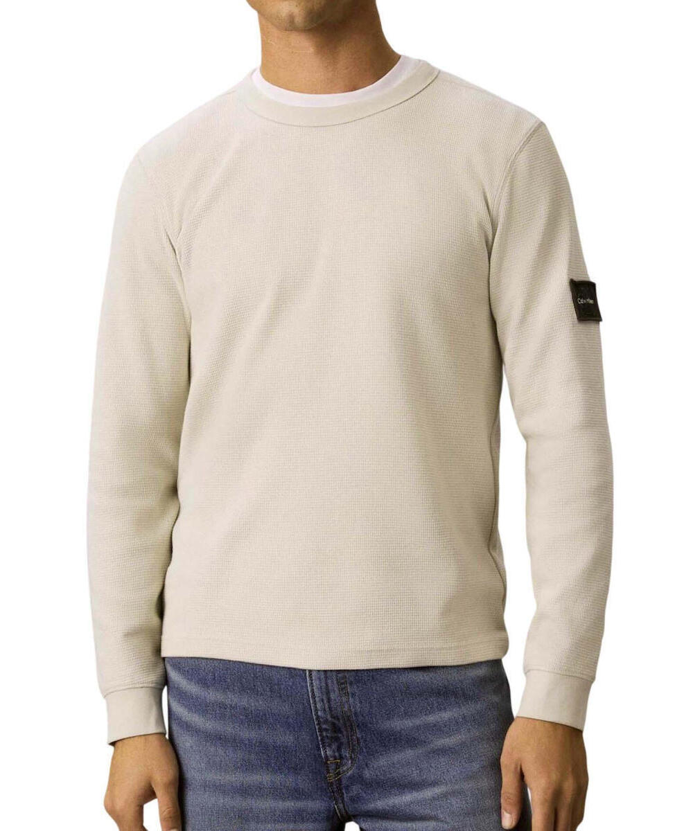 Ανδρικό Μακρυμάνικο T-shirt Μπεζ Calvin Klein LV04RJ209G-PDJ