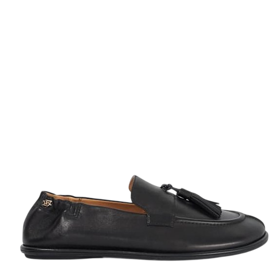 Women's Black Leather GROUNDING LOAFERS Dune London 0076510780033484-BLACK