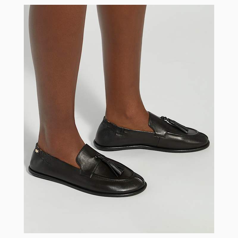 Women's Black Leather GROUNDING LOAFERS Dune London 0076510780033484-BLACK