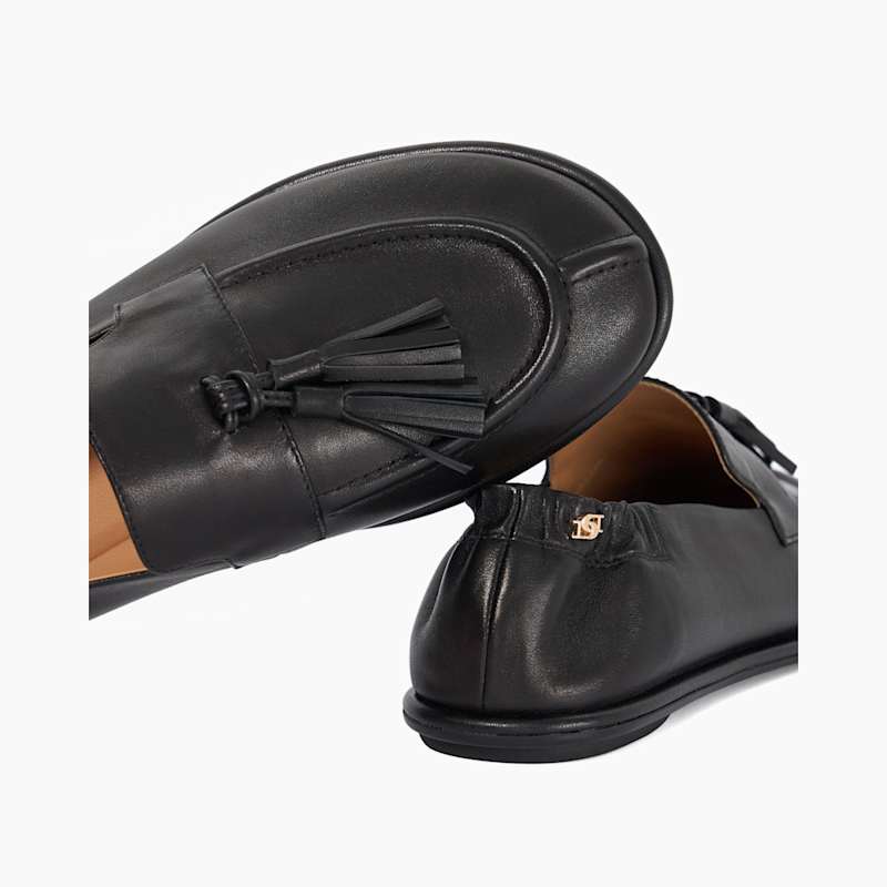 Women's Black Leather GROUNDING LOAFERS Dune London 0076510780033484-BLACK