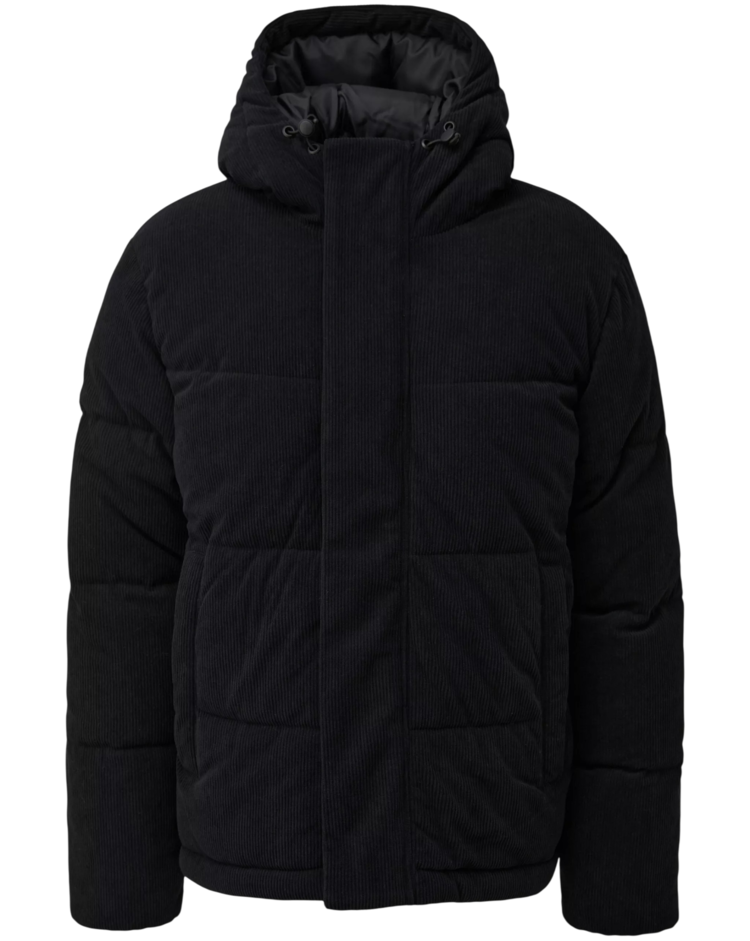 Men's Black Corduroy Puffer Jacket S.Oliver 2185944-9999