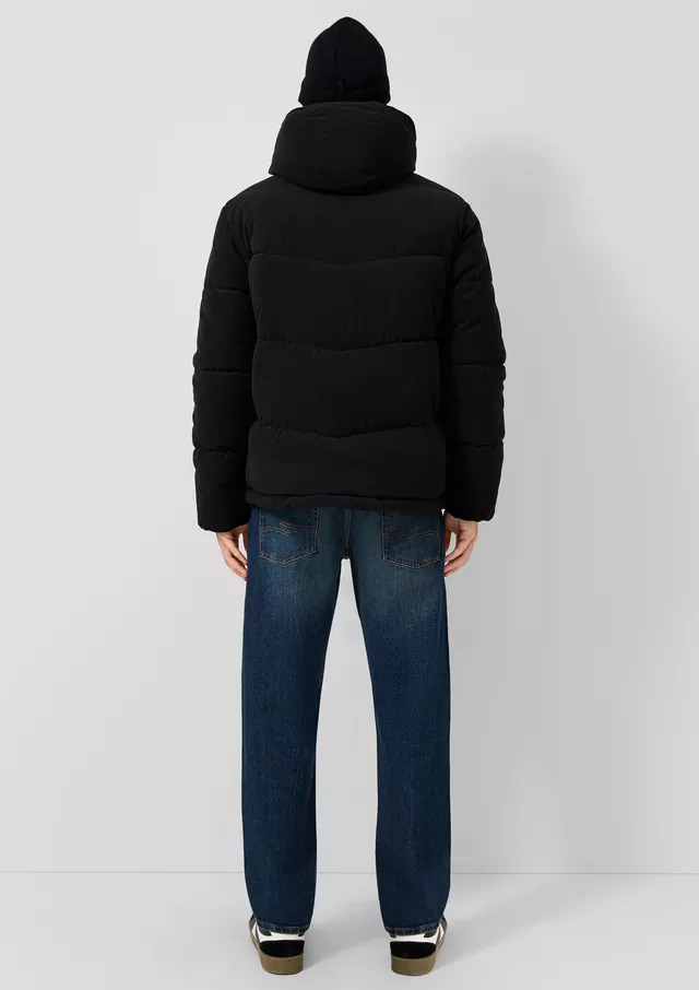 Men's Black Corduroy Puffer Jacket S.Oliver 2185944-9999
