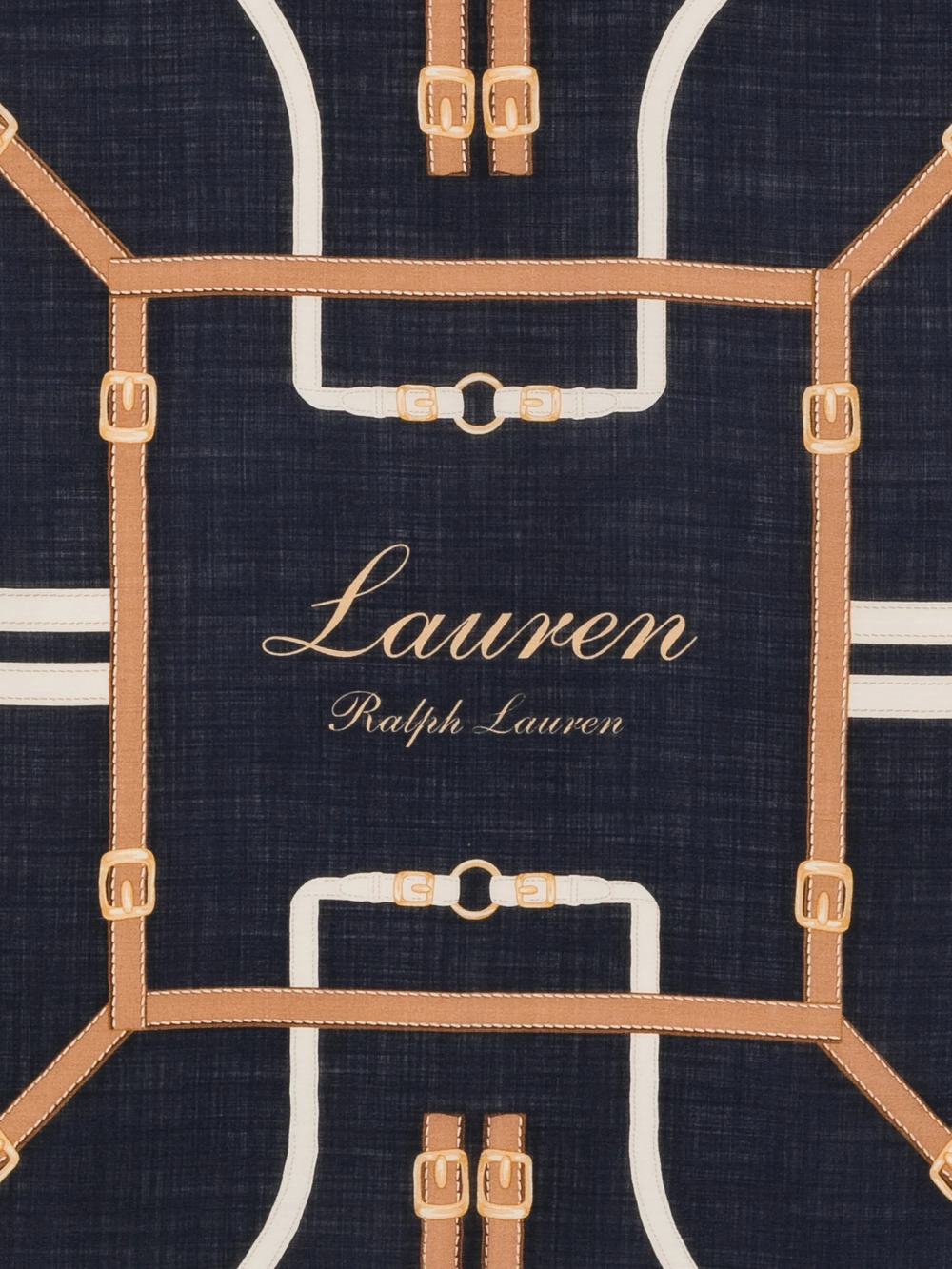 Women's Navy Blue SILK BLEND-BLT LRG SQ-SCF Ralph Lauren 454P23561002-NAVY