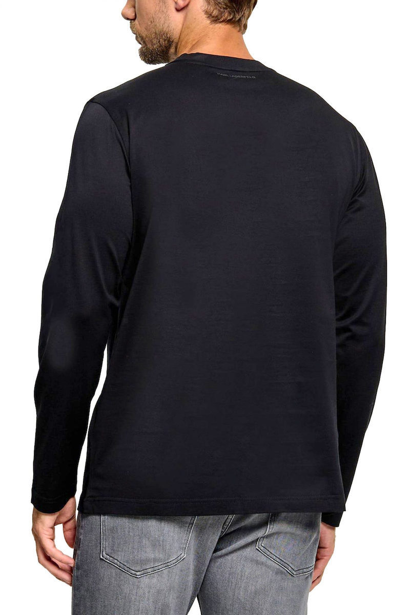 Men's Black Longsleeve T-shirt Crewneck  Karl Lagerfeld 755002 564200-990