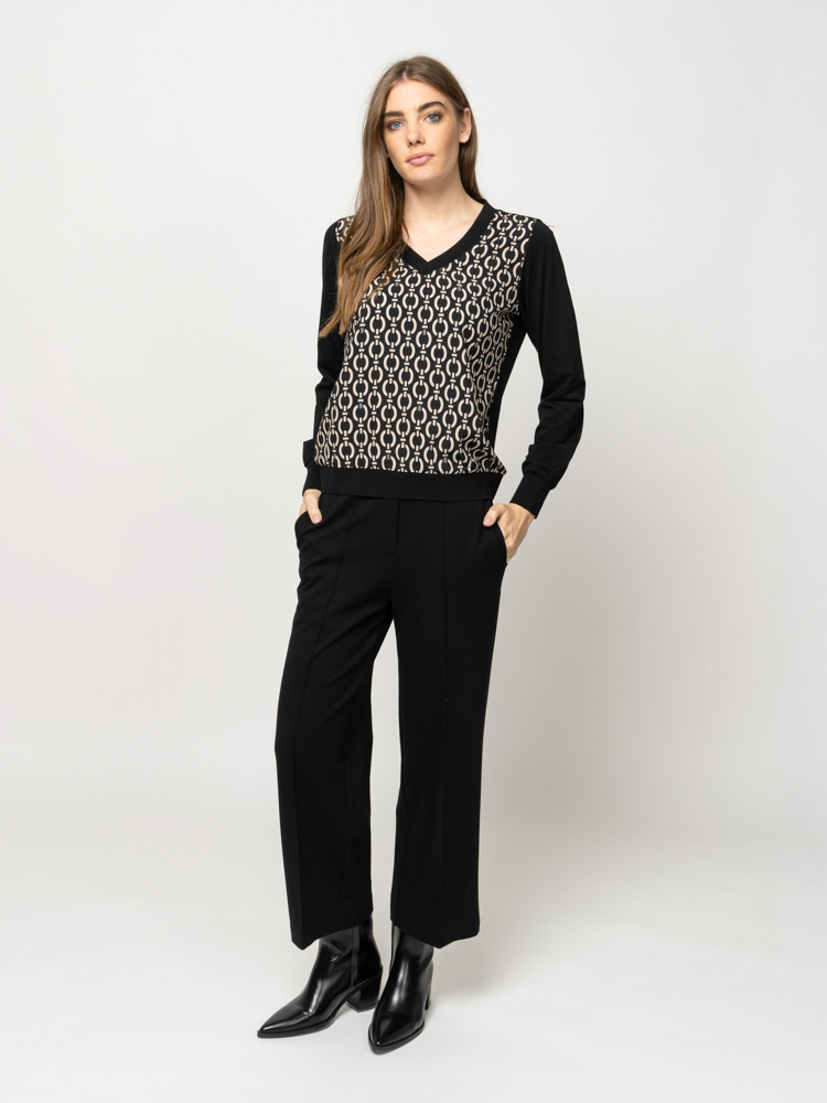 Women's Black Calishaw26 Longsleeve T-shirt Heavy Tools T15056-CHAIN