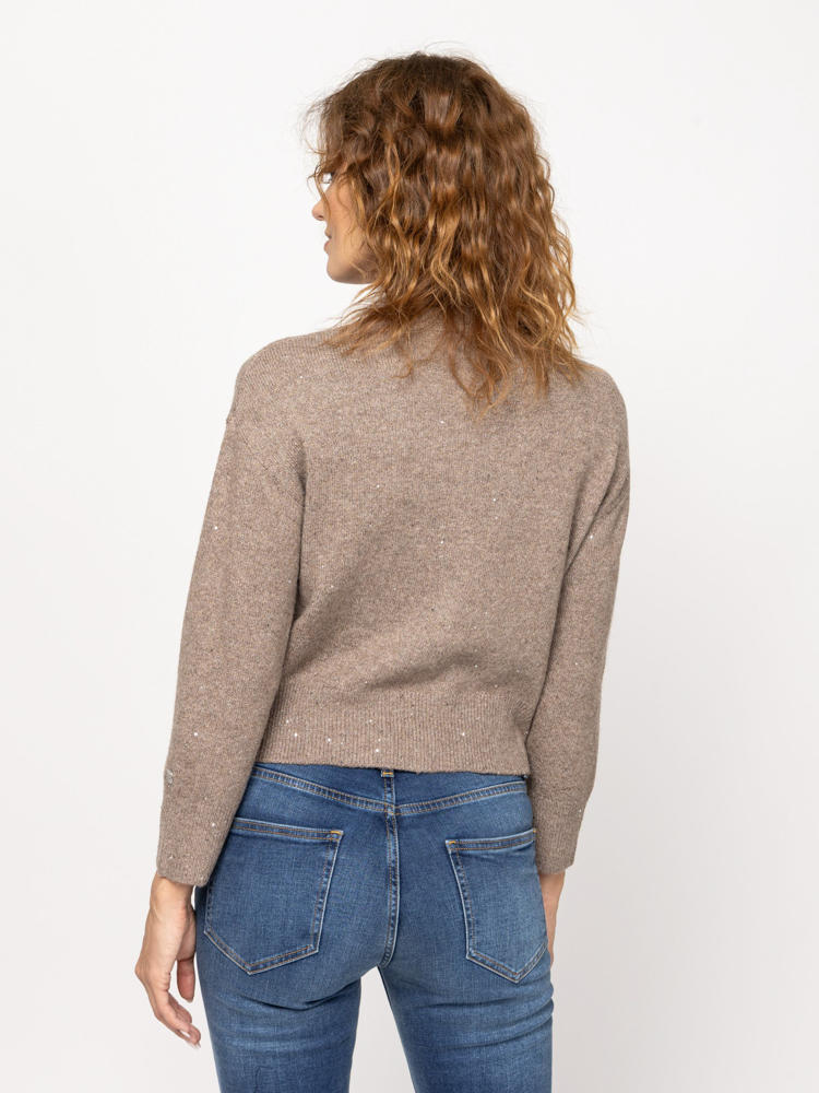 Women's Brown Hildy Knitted Cardigan Heavy Tools T90002-SMOKE