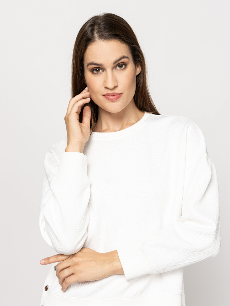 Women's White Davenna Sweatshirt Heavy Tools T02036-WHITE