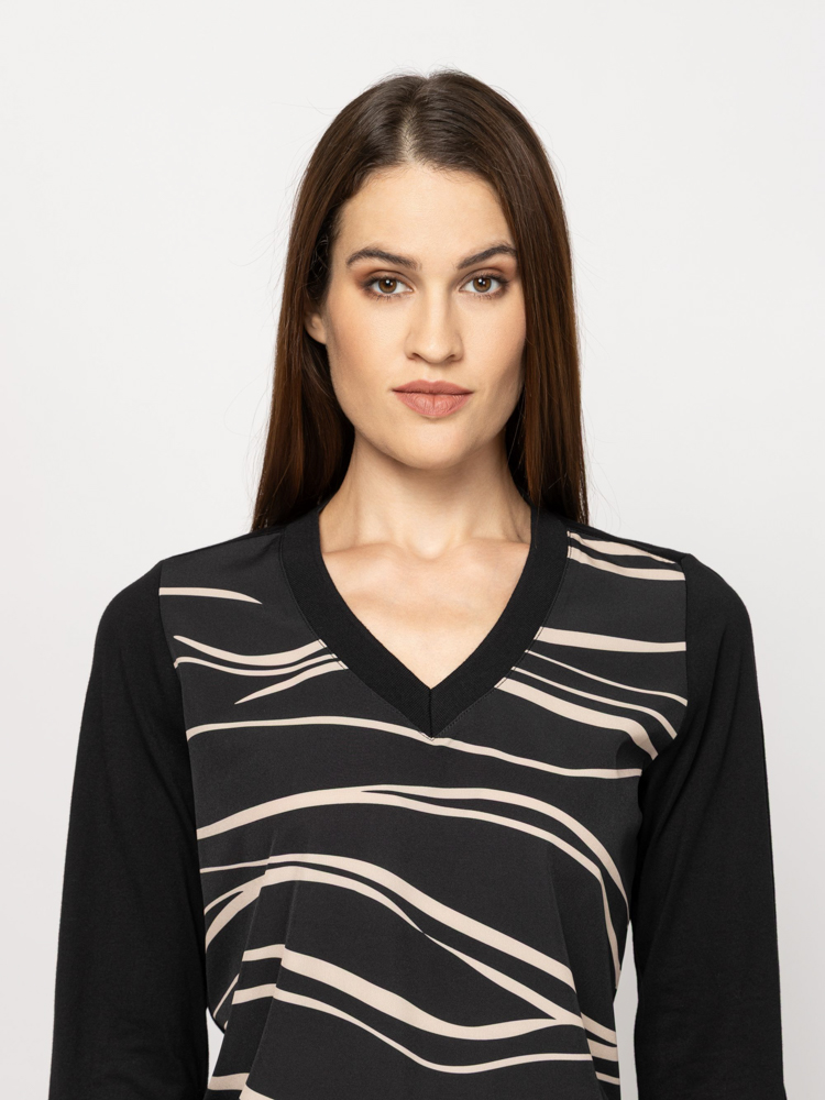 Women's Black Calishaw26 Longsleeve T-shirt Heavy Tools T15056-WAVE