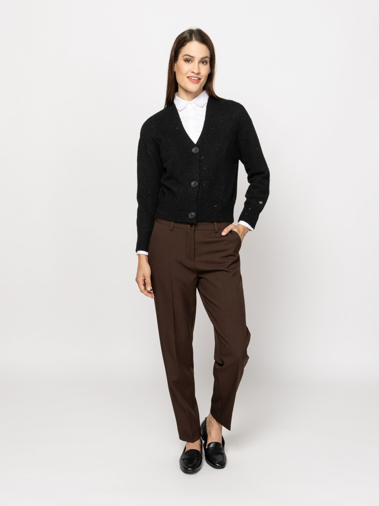 Women's Black Hildy Knitted Cardigan Heavy Tools T90002-BLACK