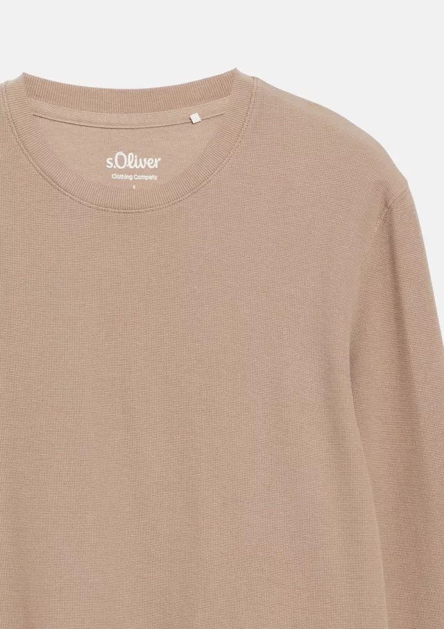 Ανδρικό Μακρυμάνικο T-shirt Καφέ S.Oliver 2180195-8621