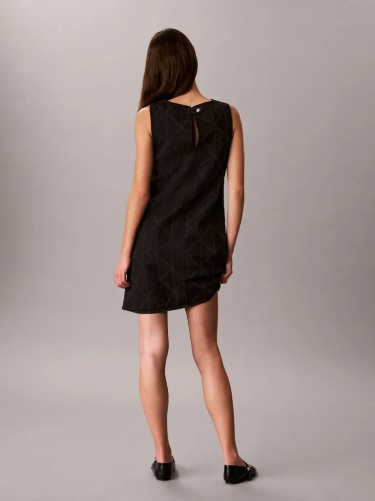 Women's Black Denim Shift Dress Ndlpunch CK Wo Calvin Klein LV047H781G-4B3