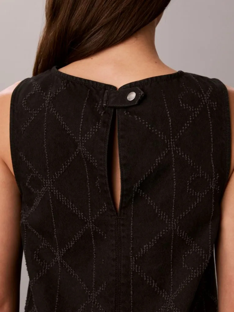 Women's Black Denim Shift Dress Ndlpunch CK Wo Calvin Klein LV047H781G-4B3