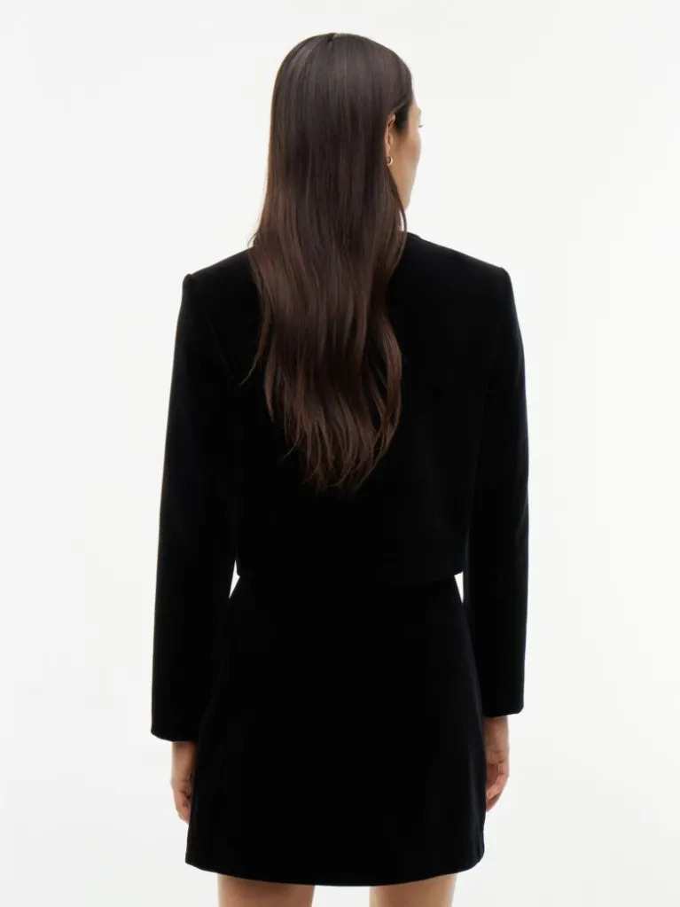 Women's Black Contrast Velvet Band Jacket Tommy Hilfiger WW0WW51841-BDS