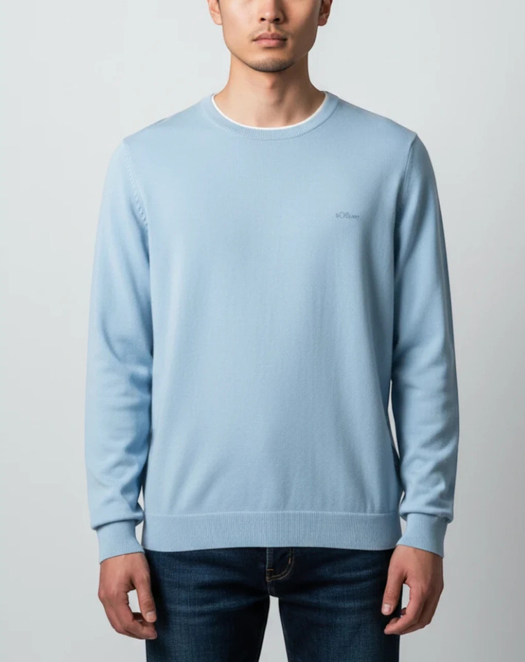 Men's Light Blue Knitted Sweater S.Oliver 2143173-5030