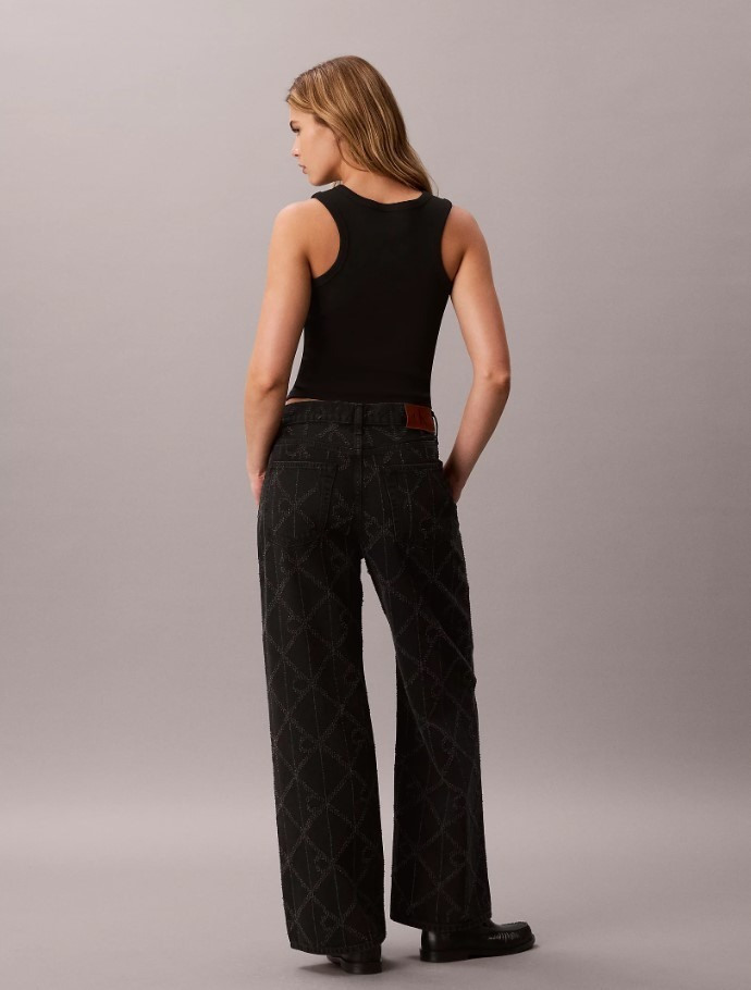 Γυναικείο Low Rise Baggy Τζιν Μαύρο Calvin Klein LV047H756G-4B3