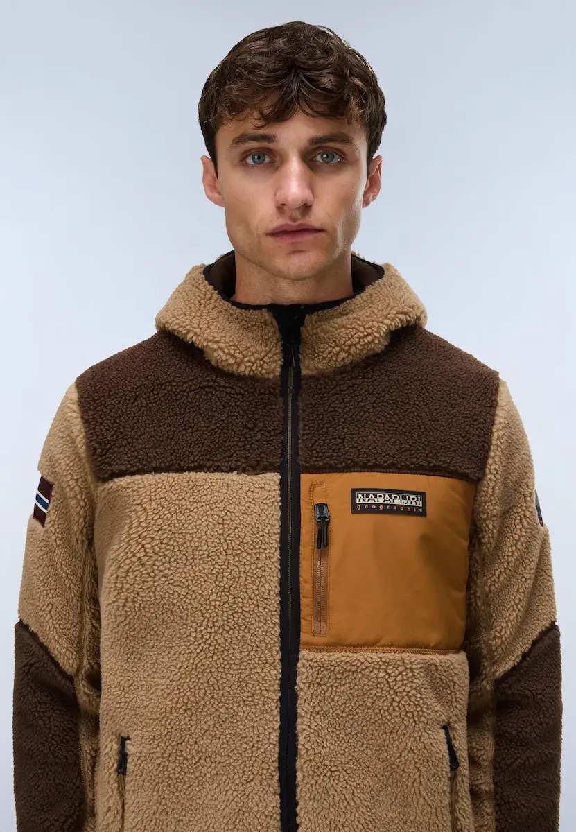 Men's Brown Yupik Full Zip Jacket Napapijri NP0A8AZX-M4E1