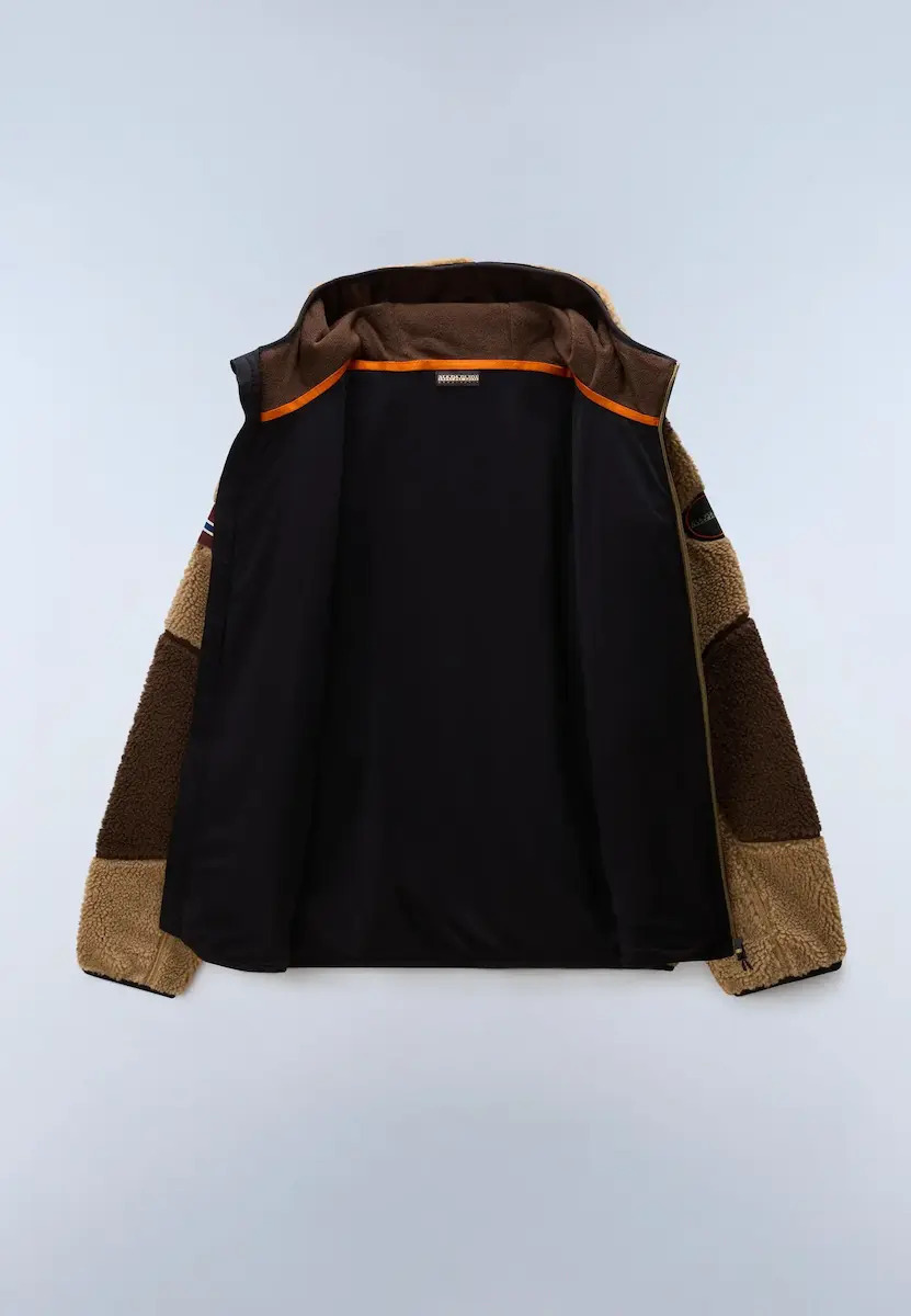 Men's Brown Yupik Full Zip Jacket Napapijri NP0A8AZX-M4E1