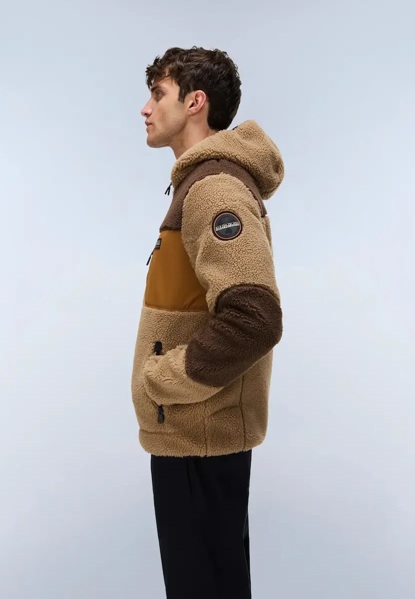 Men's Brown Yupik Full Zip Jacket Napapijri NP0A8AZX-M4E1