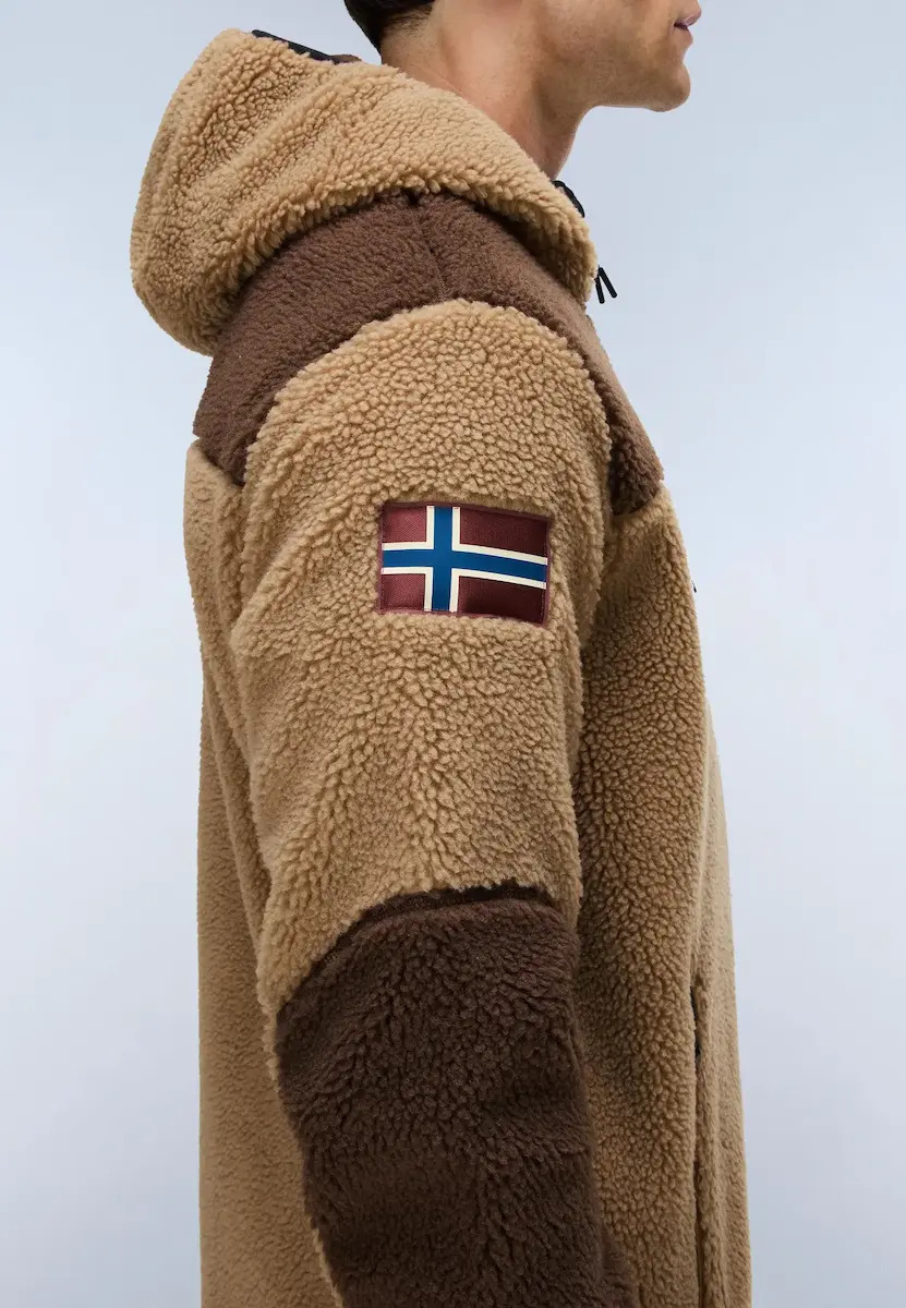 Men's Brown Yupik Full Zip Jacket Napapijri NP0A8AZX-M4E1