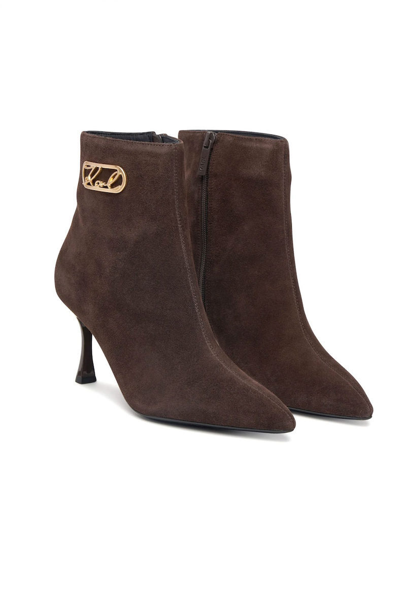 Γυναικεία Δερμάτινα Sienna Signia Μποτάκια Καφέ Karl Lagerfeld KL32747-544 Brown