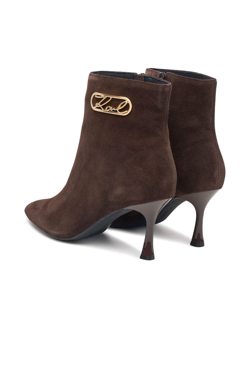 Γυναικεία Δερμάτινα Sienna Signia Μποτάκια Καφέ Karl Lagerfeld KL32747-544 Brown