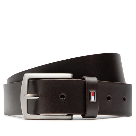 Men's Brown Leather New Denton Belt 3,5cm Tommy Hilfiger AM0AM08360-965