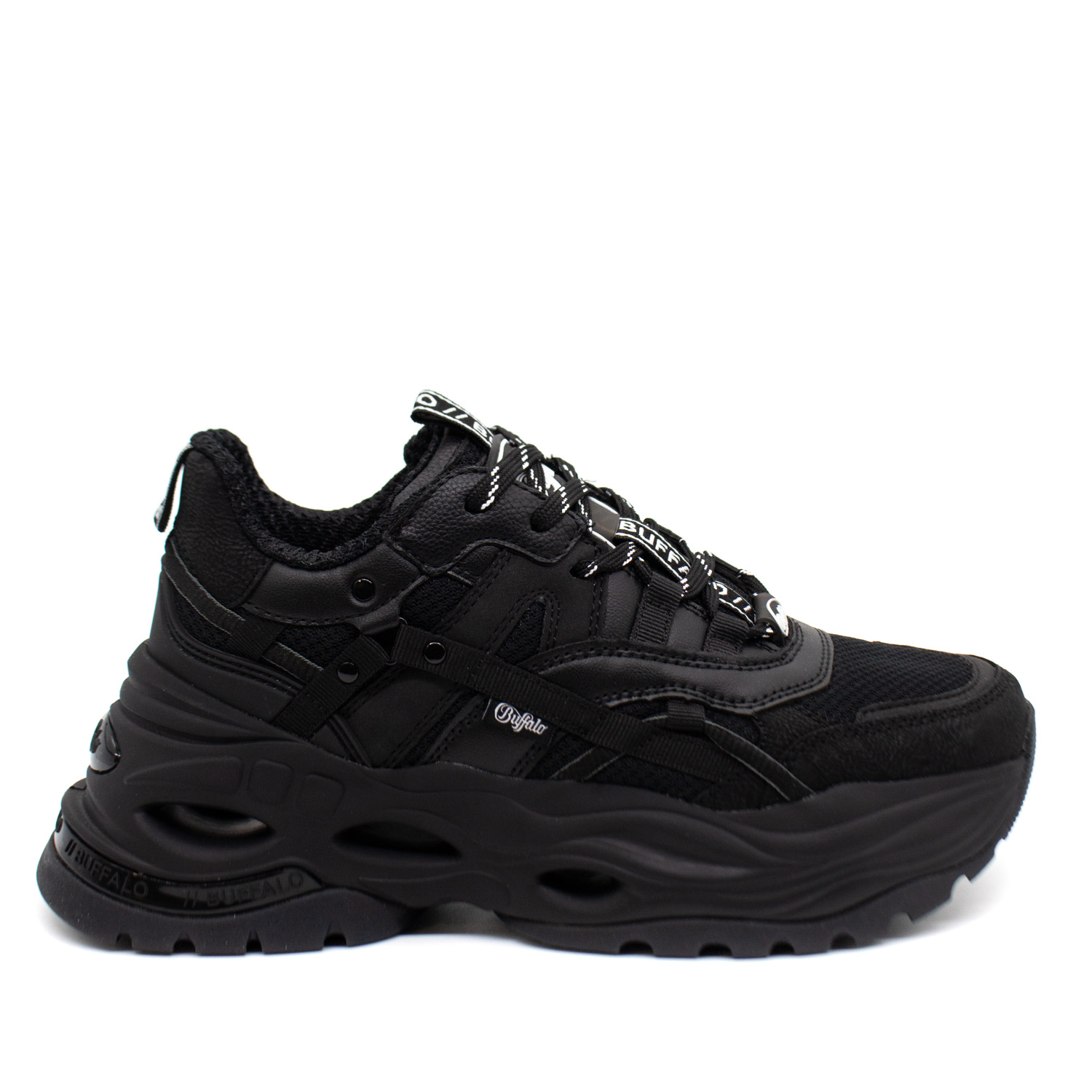 Γυναικεία Triplet Hollow Sneakers Μαύρα Buffalo BUF1630747-BLACK Μαύρο