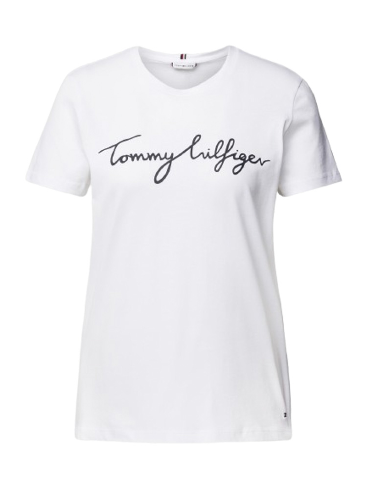 Γυναικείο Signature T-shirt Λευκό Tommy Hilfiger WW0WW41674-YCF