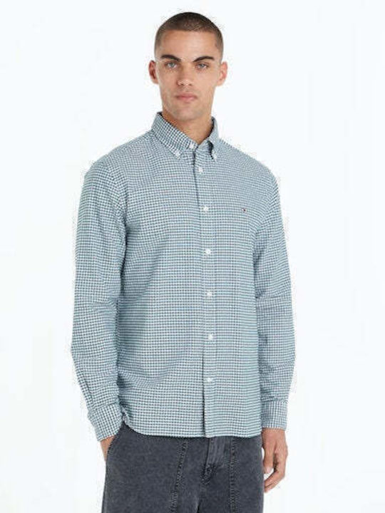 Men's Light Blue Heritage Oxford Gingham Rf Shirt Tommy Hilfiger MW0MW36395-0MT