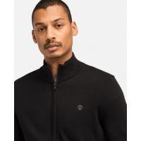 Men's Black LS Williams River Cotton YD Full-Zip Sweater Timberland TB0A2BMZ-X65
