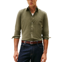 Men's Battle Green Solid Corduroy Rf Shirt Tommy Hilfiger MW0MW40486-PLI