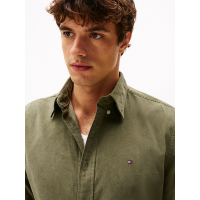 Men's Battle Green Solid Corduroy Rf Shirt Tommy Hilfiger MW0MW40486-PLI